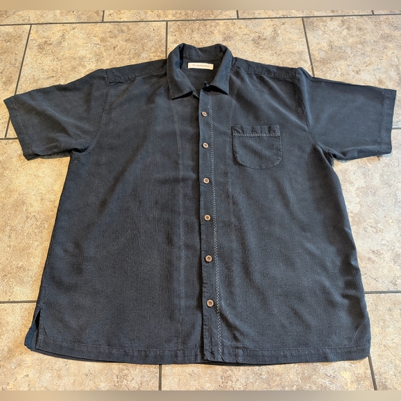 Tommy Bahama Silk Embroidered Cigar Themed Men's XL Shirt - Picture 2 of 7